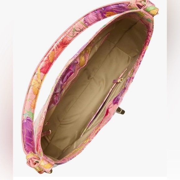 Brahmin Fallon Perennial Vibrant Pink and Purple Floral Shoulder Bag - Picture 4 of 7